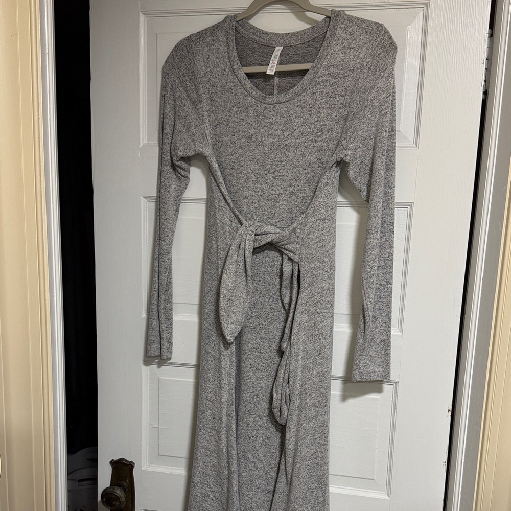 Latched Mama Midi Sweater Dress with Pockets